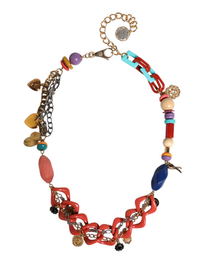 Dolce &amp; Gabbana Multicolor Embellished Waist Chain Belt