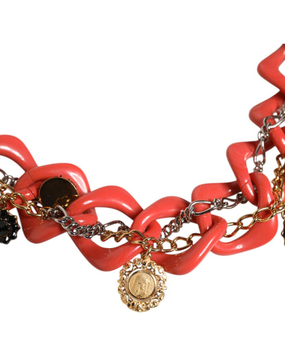 Dolce &amp; Gabbana Multicolor Embellished Waist Chain Belt