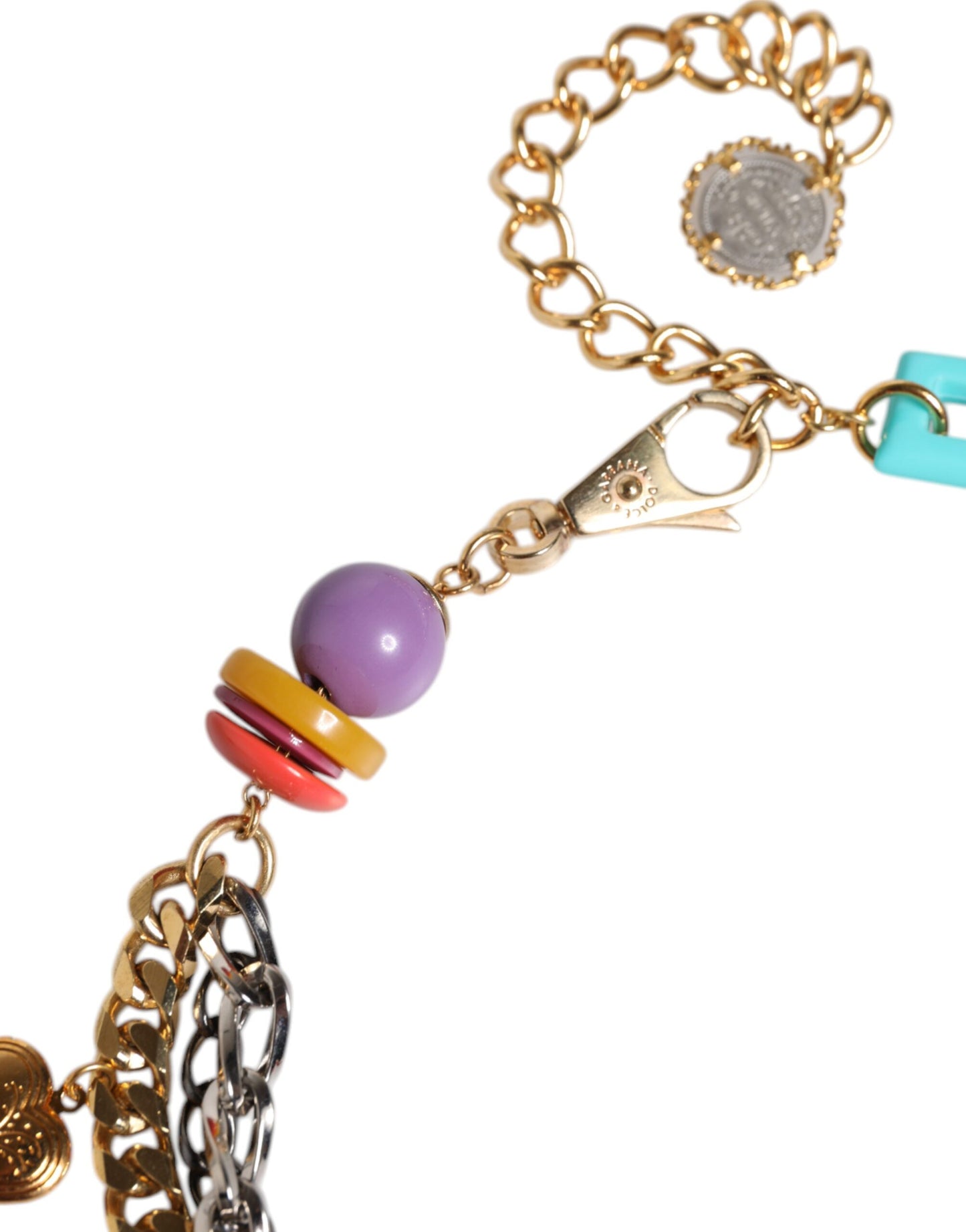 Dolce &amp; Gabbana Multicolor Embellished Waist Chain Belt