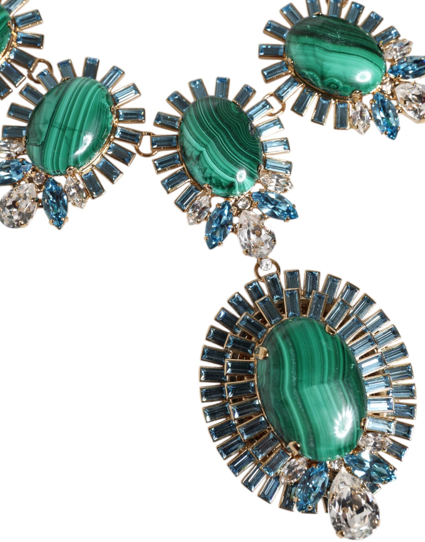 Collier Dolce &amp; Gabbana en laiton doré et cristal ovale Pietre