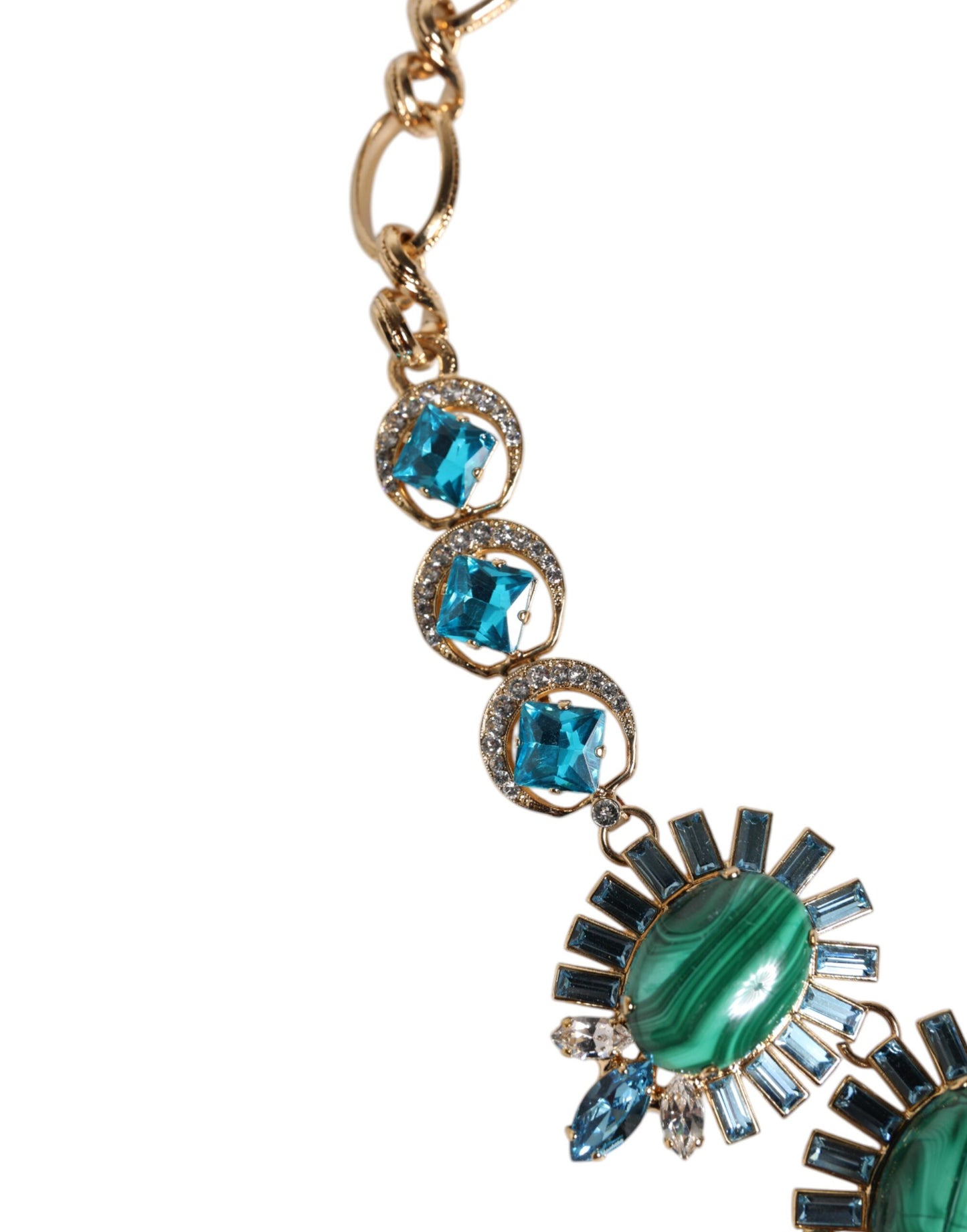 Collier Dolce &amp; Gabbana en laiton doré et cristal ovale Pietre