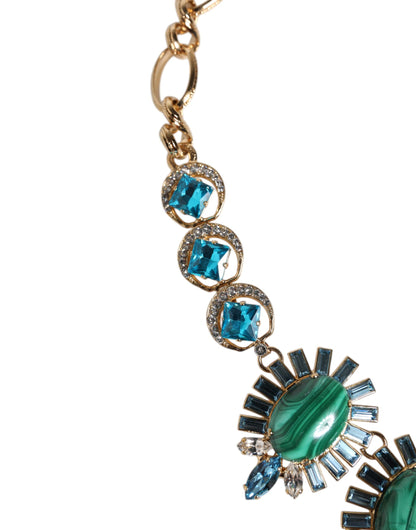 Collier Dolce &amp; Gabbana en laiton doré et cristal ovale Pietre
