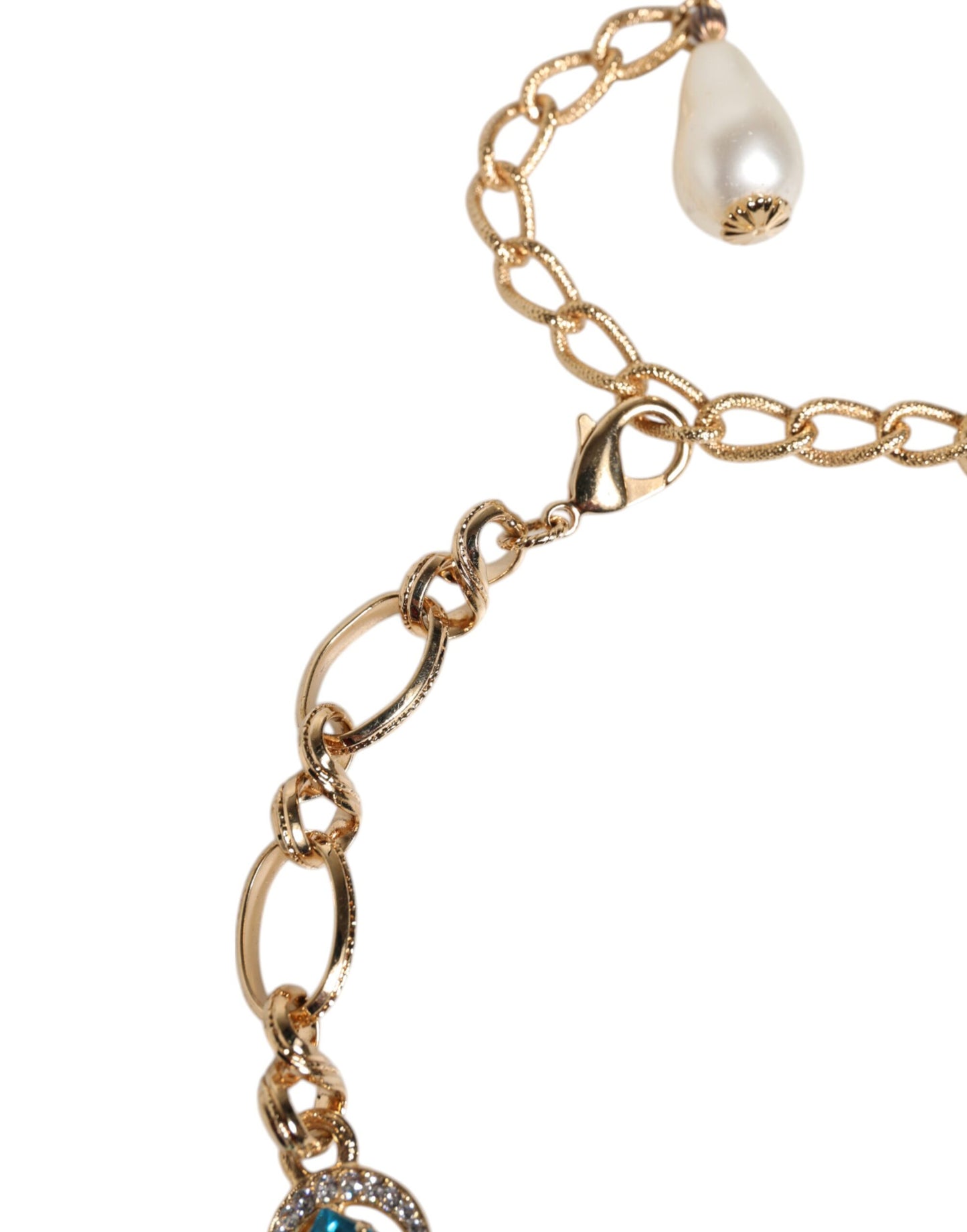Collier Dolce &amp; Gabbana en laiton doré et cristal ovale Pietre