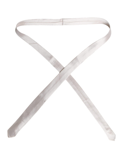 Cravate ajustable en soie unie blanche Dolce &amp; Gabbana