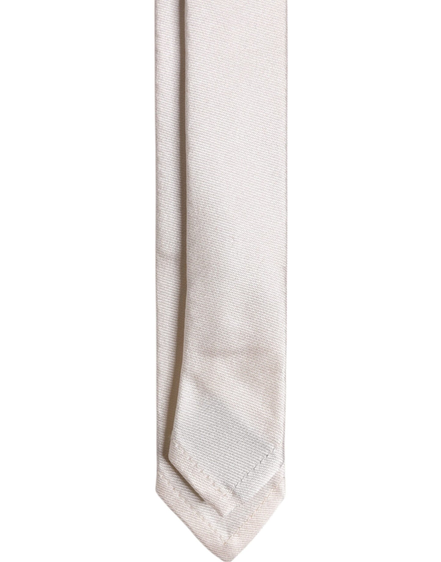 Cravate ajustable en soie unie blanche Dolce &amp; Gabbana