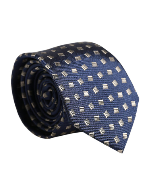 Cravate ajustable en soie à motifs bleus Dolce &amp; Gabbana