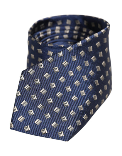 Cravate ajustable en soie à motifs bleus Dolce &amp; Gabbana
