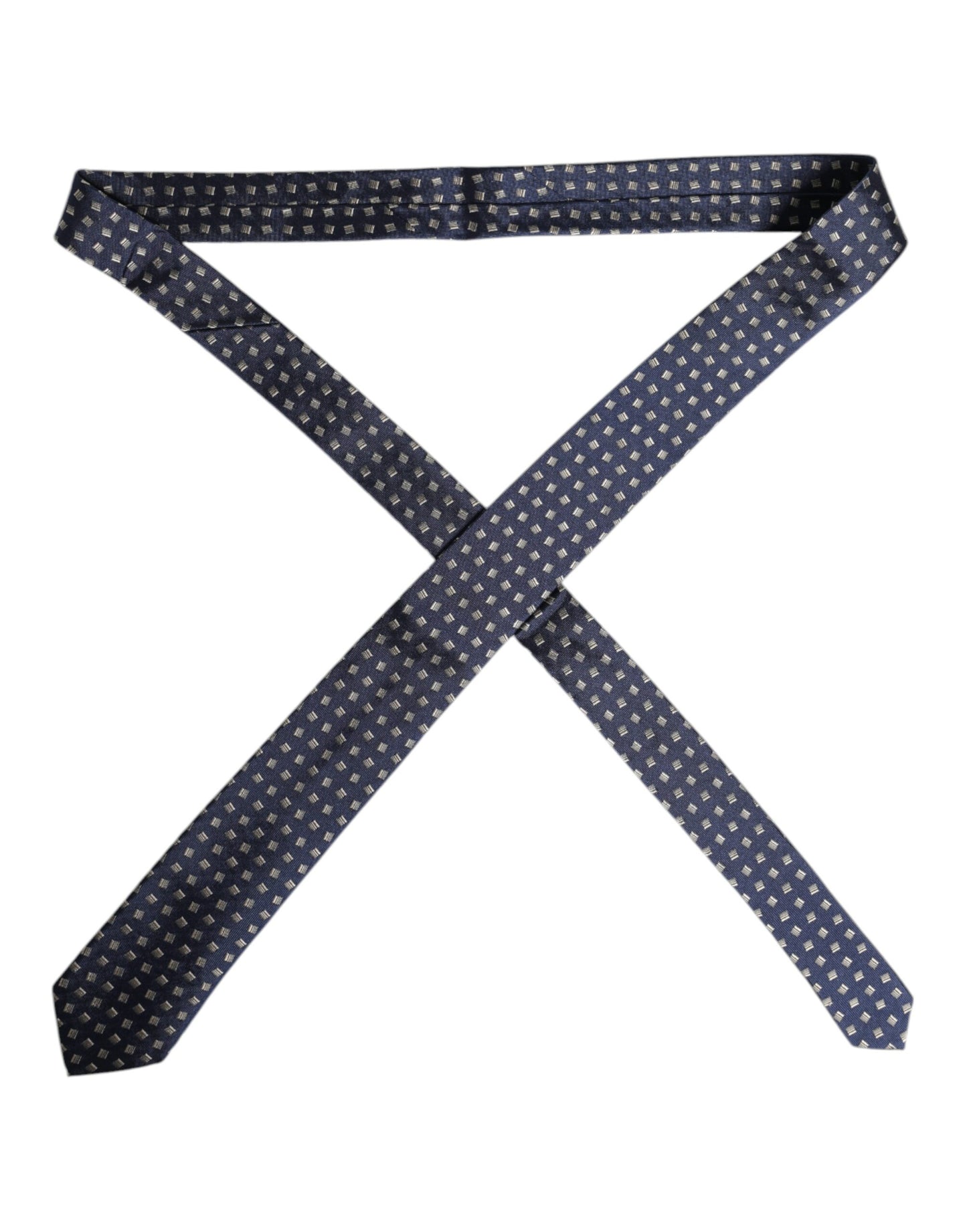Cravate ajustable en soie à motifs bleus Dolce &amp; Gabbana
