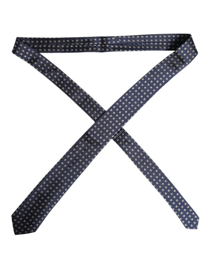 Cravate ajustable en soie à motifs bleus Dolce &amp; Gabbana