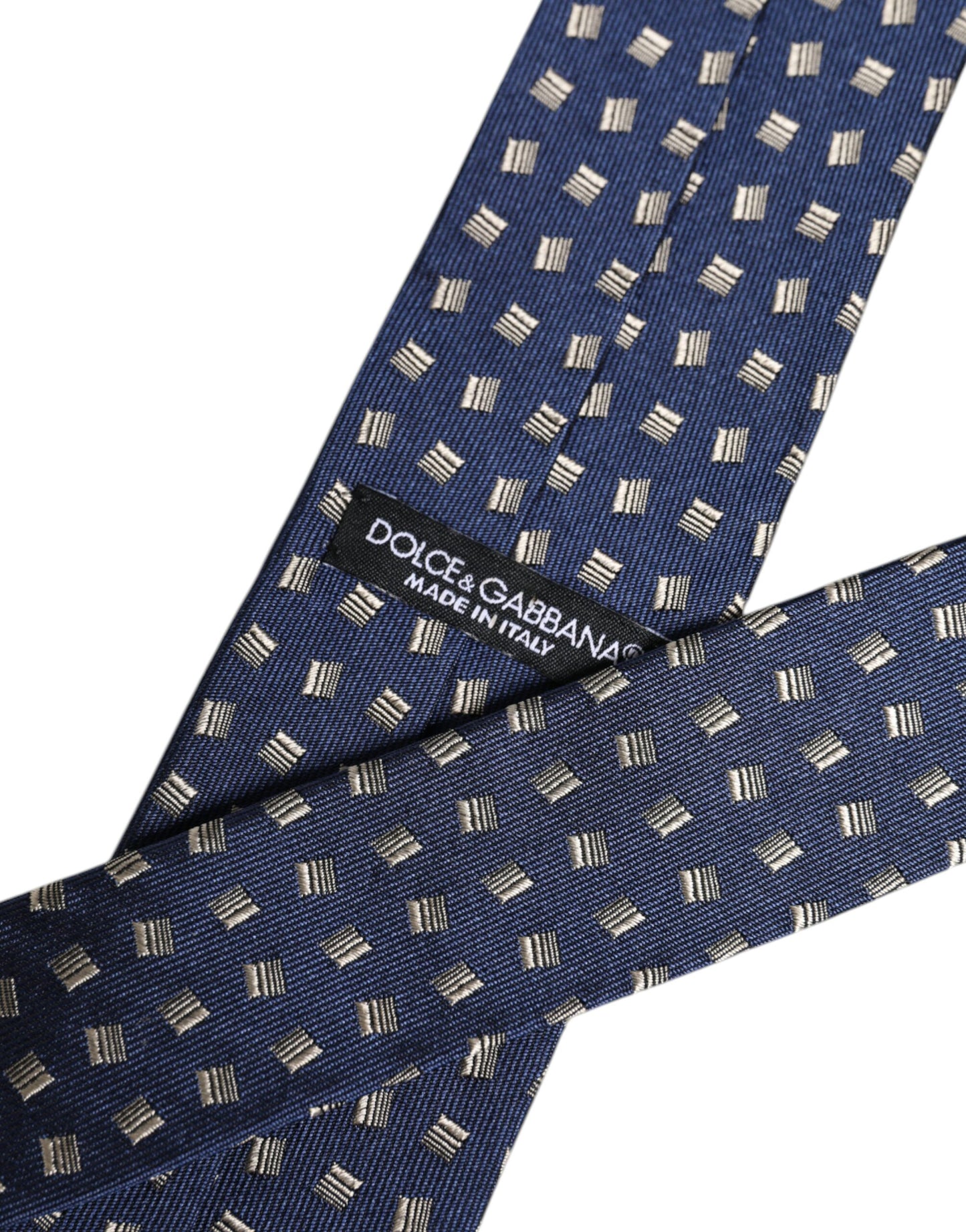 Cravate ajustable en soie à motifs bleus Dolce &amp; Gabbana