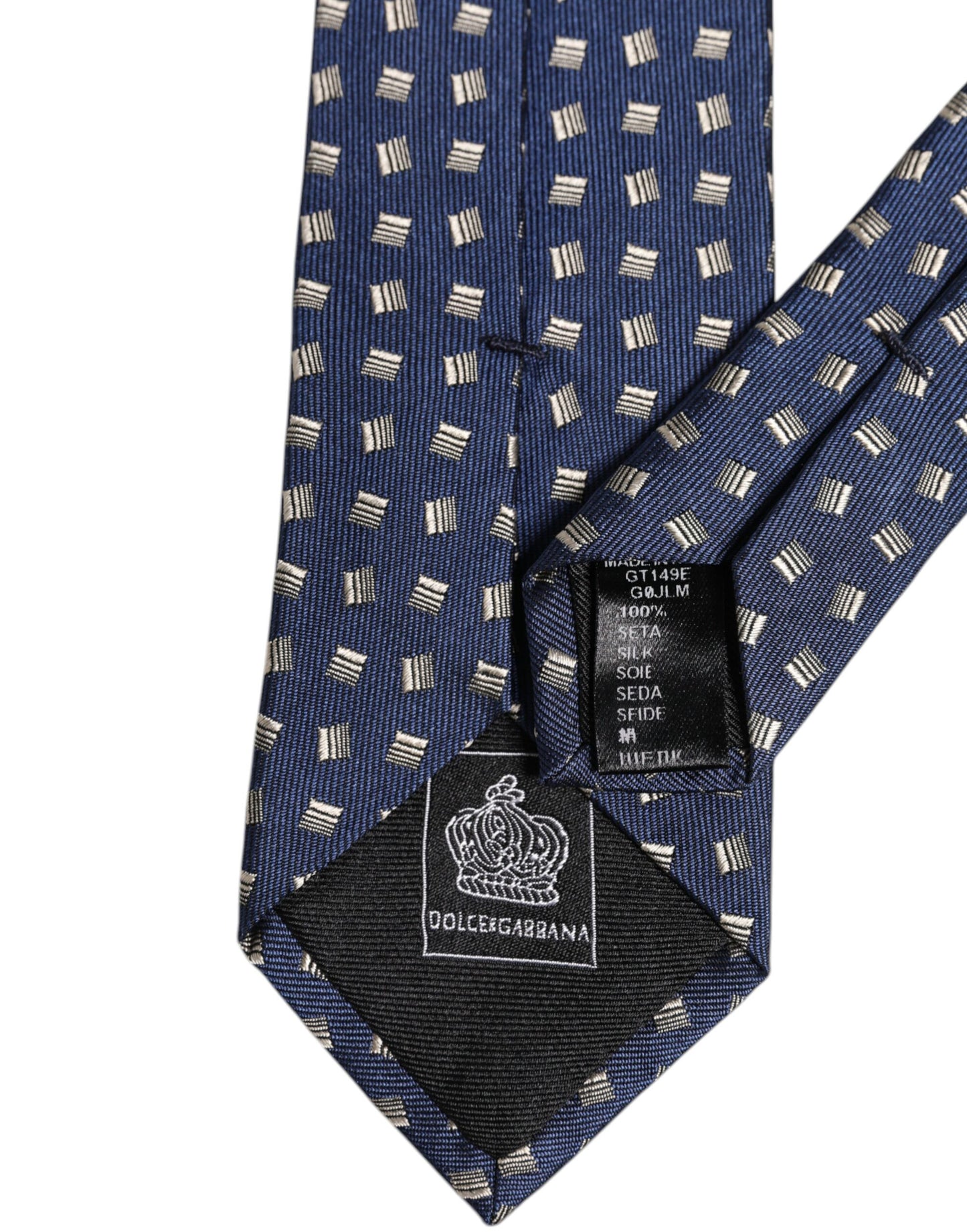 Cravate ajustable en soie à motifs bleus Dolce &amp; Gabbana