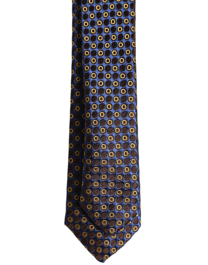 Dolce &amp; Gabbana Multicolor Circles Silk Adjustable Necktie Tie