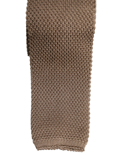 Cravate ajustable en soie marron Dolce &amp; Gabbana