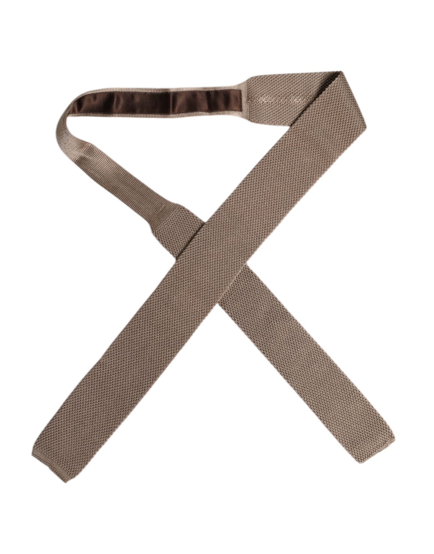 Cravate ajustable en soie marron Dolce &amp; Gabbana