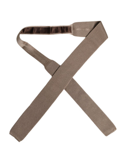 Cravate ajustable en soie marron Dolce &amp; Gabbana