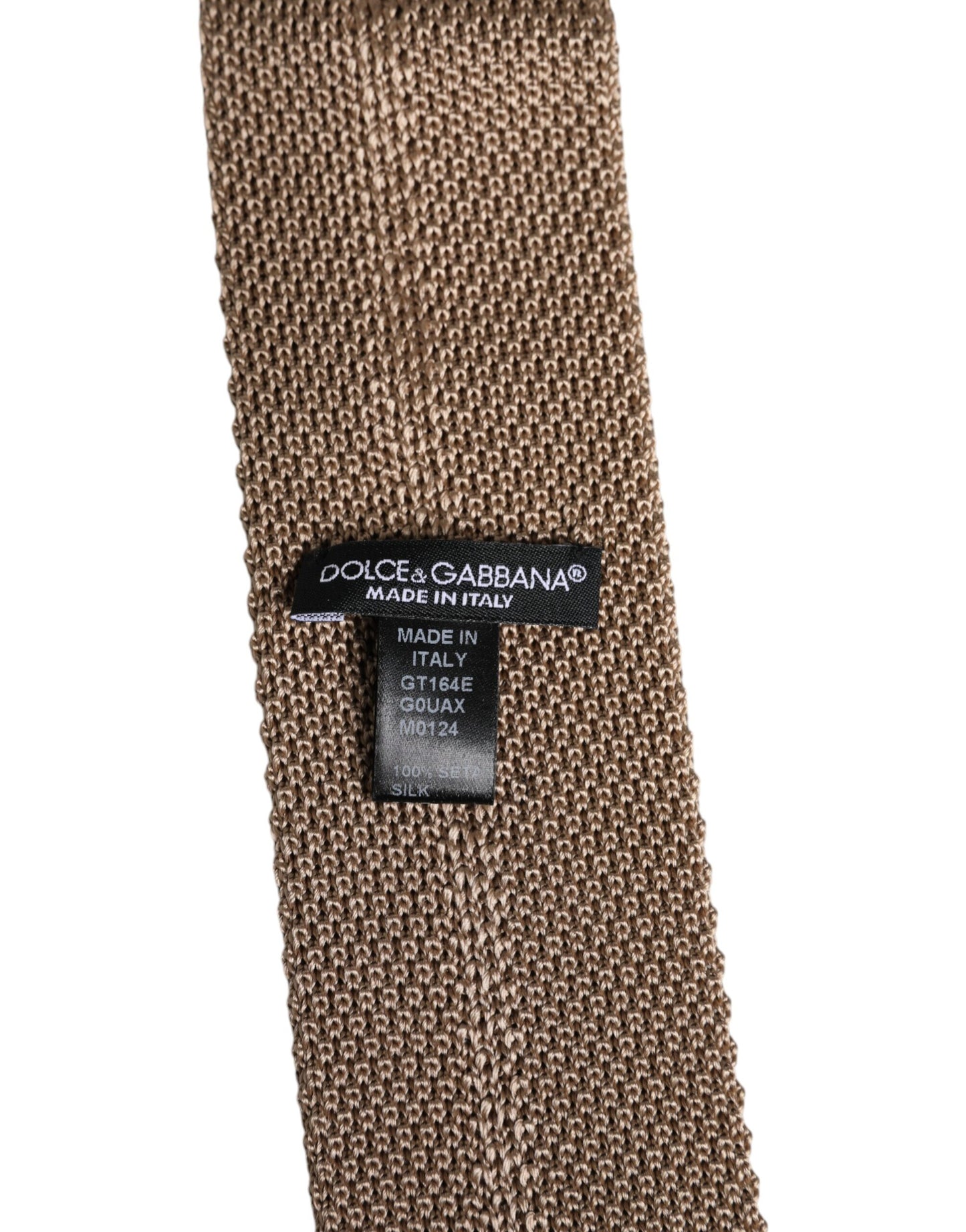 Cravate ajustable en soie marron Dolce &amp; Gabbana