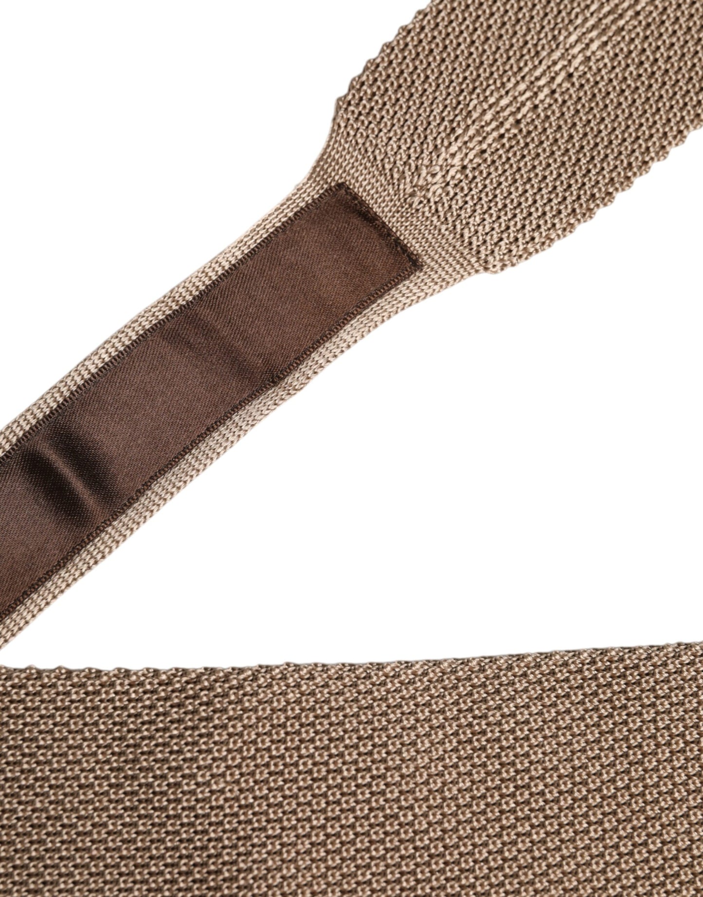 Cravate ajustable en soie marron Dolce &amp; Gabbana