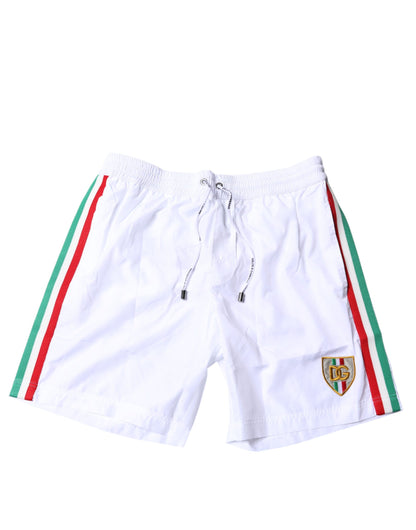 Dolce &amp; Gabbana White Stripes Beachwear Shorts 2Pc Swimwear
