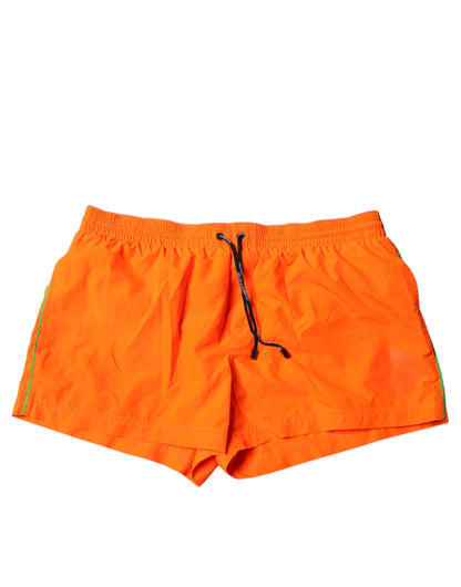 Dolce &amp; Gabbana Orange Polyester Beachwear Shorts 2Pc Swimwear