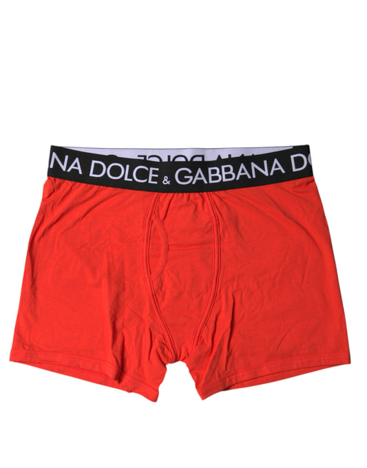 Boxer classique en coton stretch rouge Dolce &amp; Gabbana pour homme