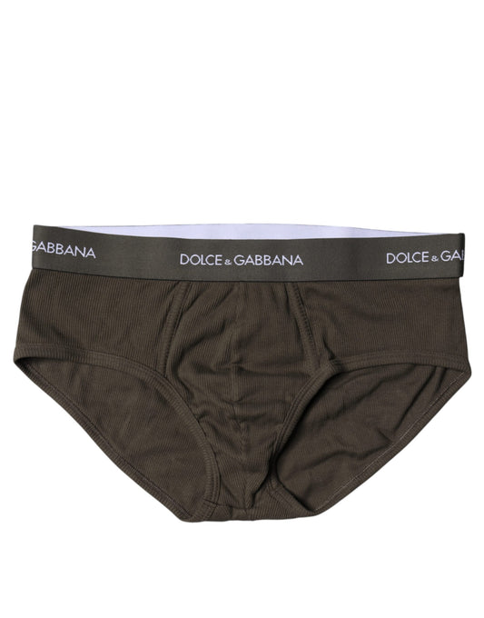 Slip mi-long en coton gris Dolce &amp; Gabbana pour homme