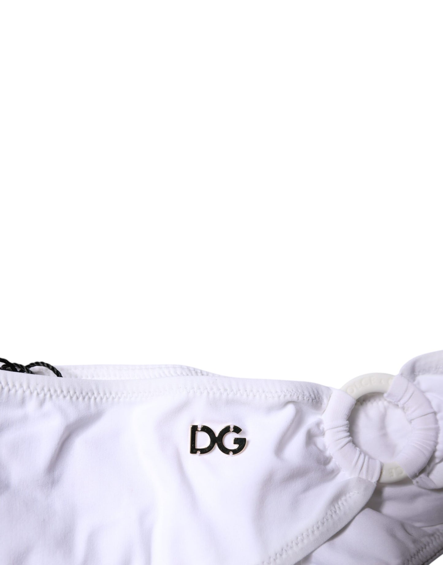 Dolce &amp; Gabbana White Nylon Beachwear Bikini Bottom Swimwear
