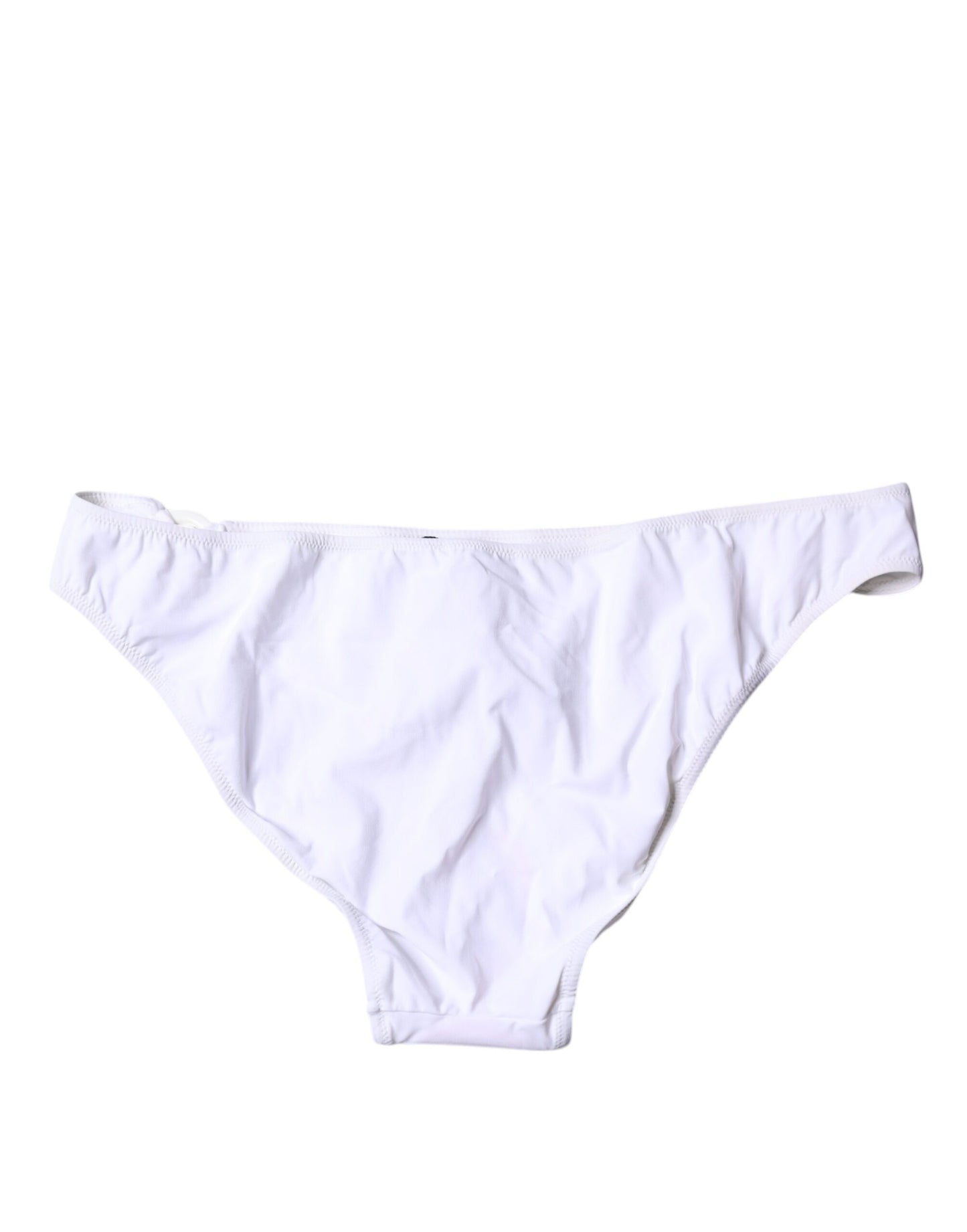 Dolce &amp; Gabbana White Nylon Beachwear Bikini Bottom Swimwear