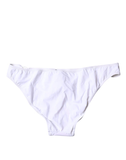 Dolce &amp; Gabbana White Nylon Beachwear Bikini Bottom Swimwear