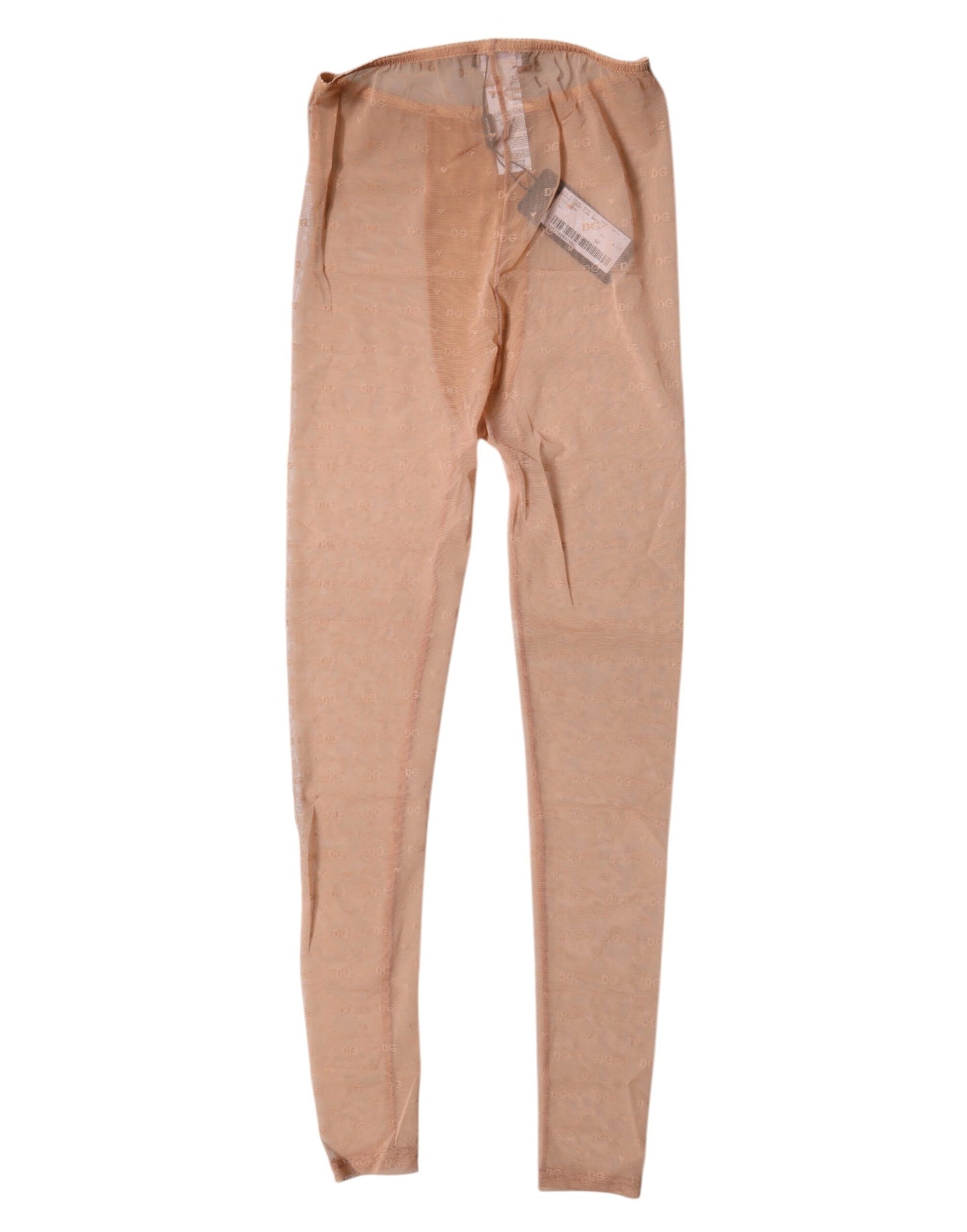 Dolce &amp; Gabbana Pantalon de lingerie en dentelle beige nude avec logo