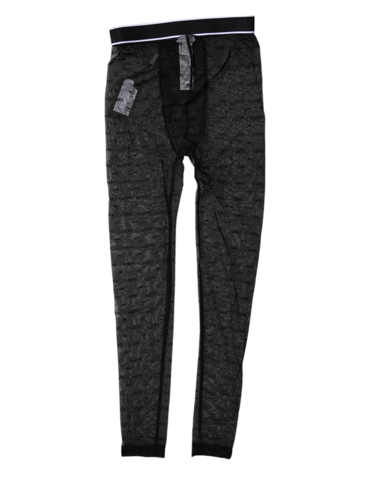 Dolce &amp; Gabbana Black Logo Lace Lingerie Tight Pants Underwear