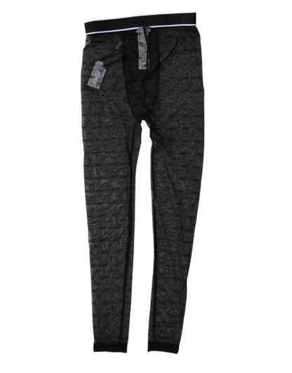 Dolce &amp; Gabbana Black Logo Lace Lingerie Tight Pants Underwear