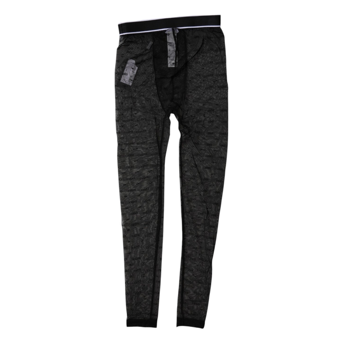 Dolce &amp; Gabbana Black Logo Lace Lingerie Tight Pants Underwear
