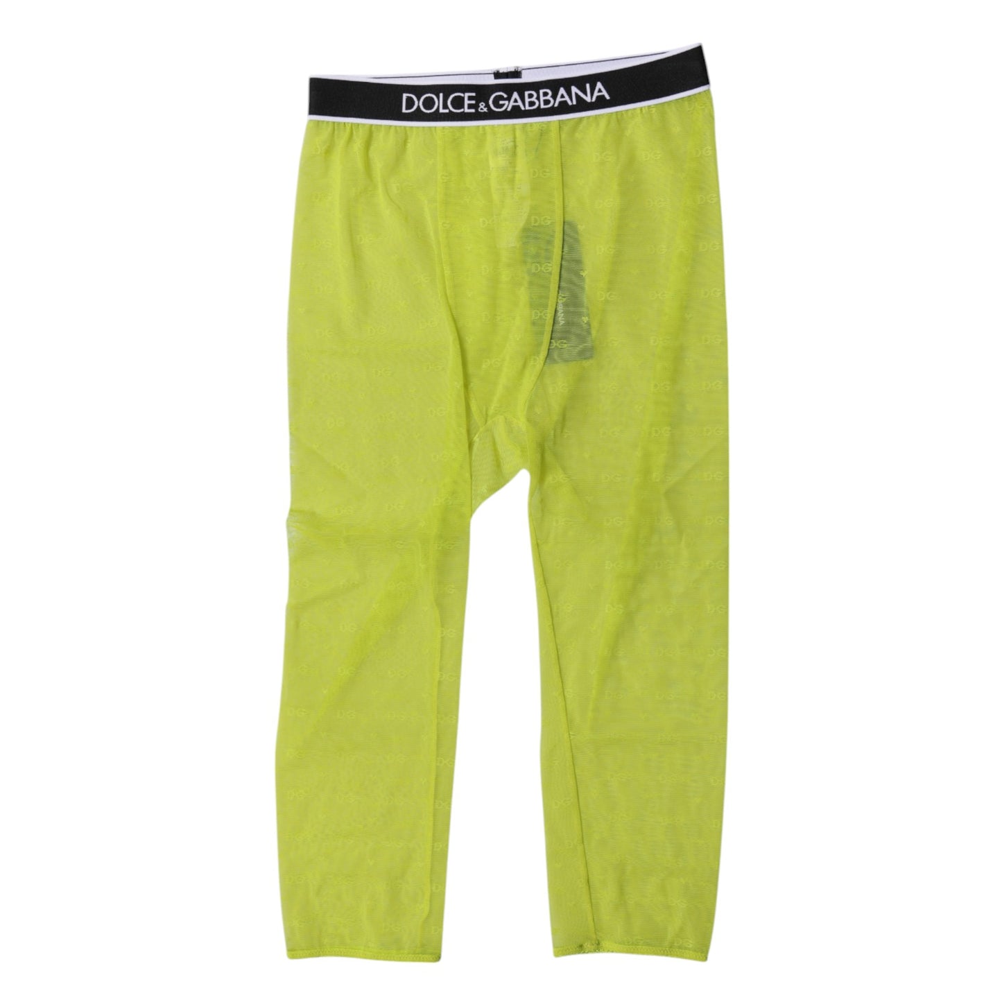 Collants courts en nylon vert Dolce &amp; Gabbana avec logo DG
