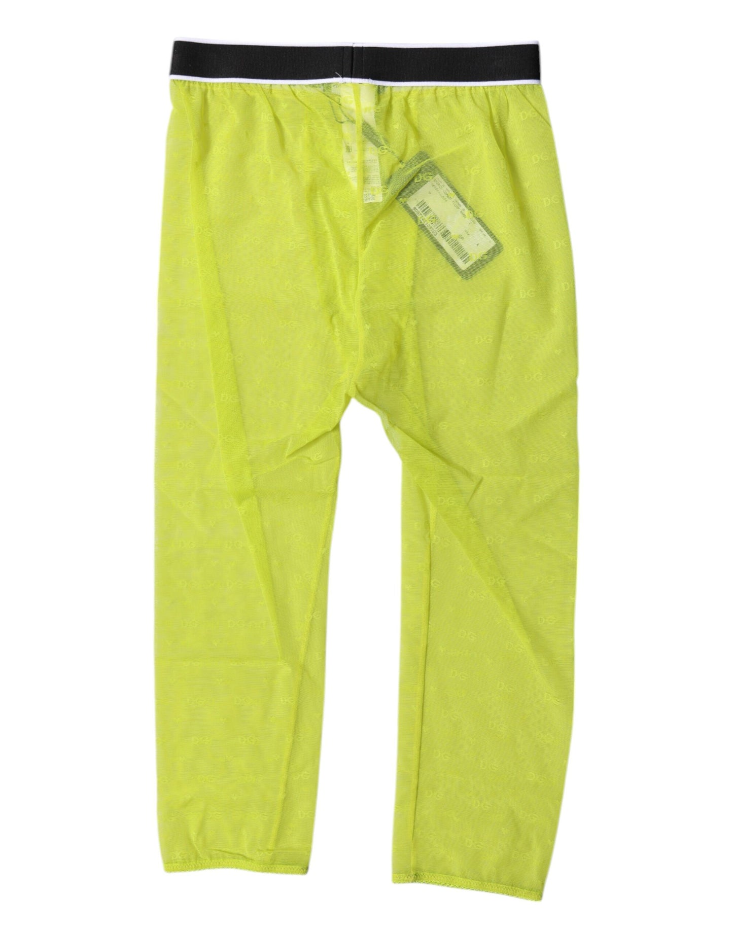 Collants courts en nylon vert Dolce &amp; Gabbana avec logo DG