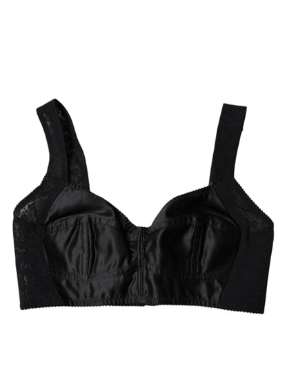 Dolce &amp; Gabbana Black Nylon Balconcino Brassiere Underwear