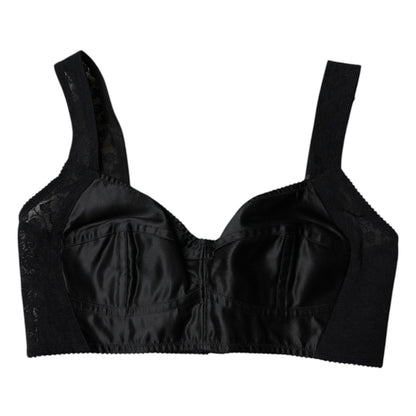 Dolce &amp; Gabbana Black Nylon Balconcino Brassiere Underwear