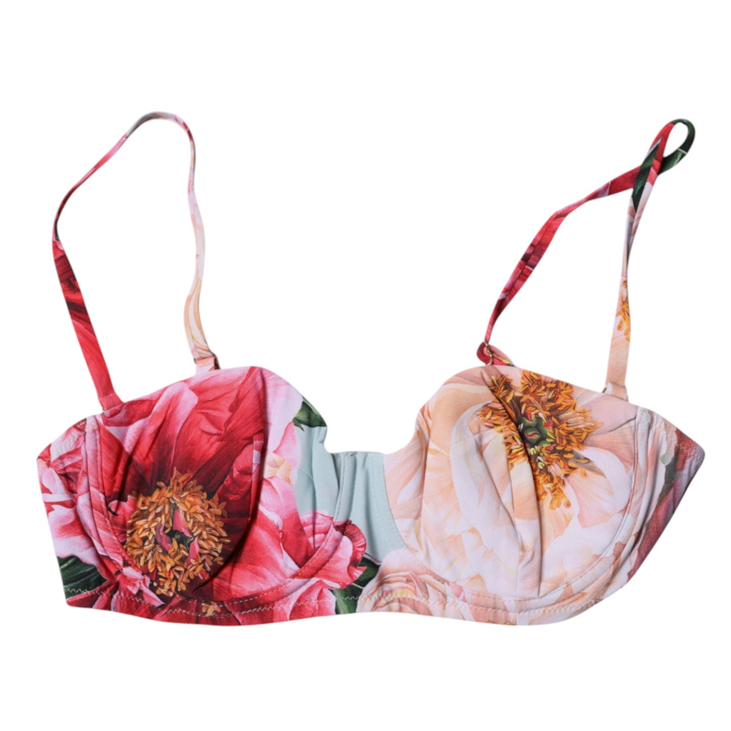 Soutien-gorge balconnet rembourré à fleurs multicolores Dolce &amp; Gabbana