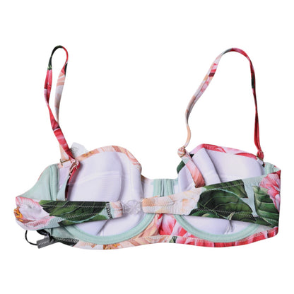 Soutien-gorge balconnet rembourré à fleurs multicolores Dolce &amp; Gabbana