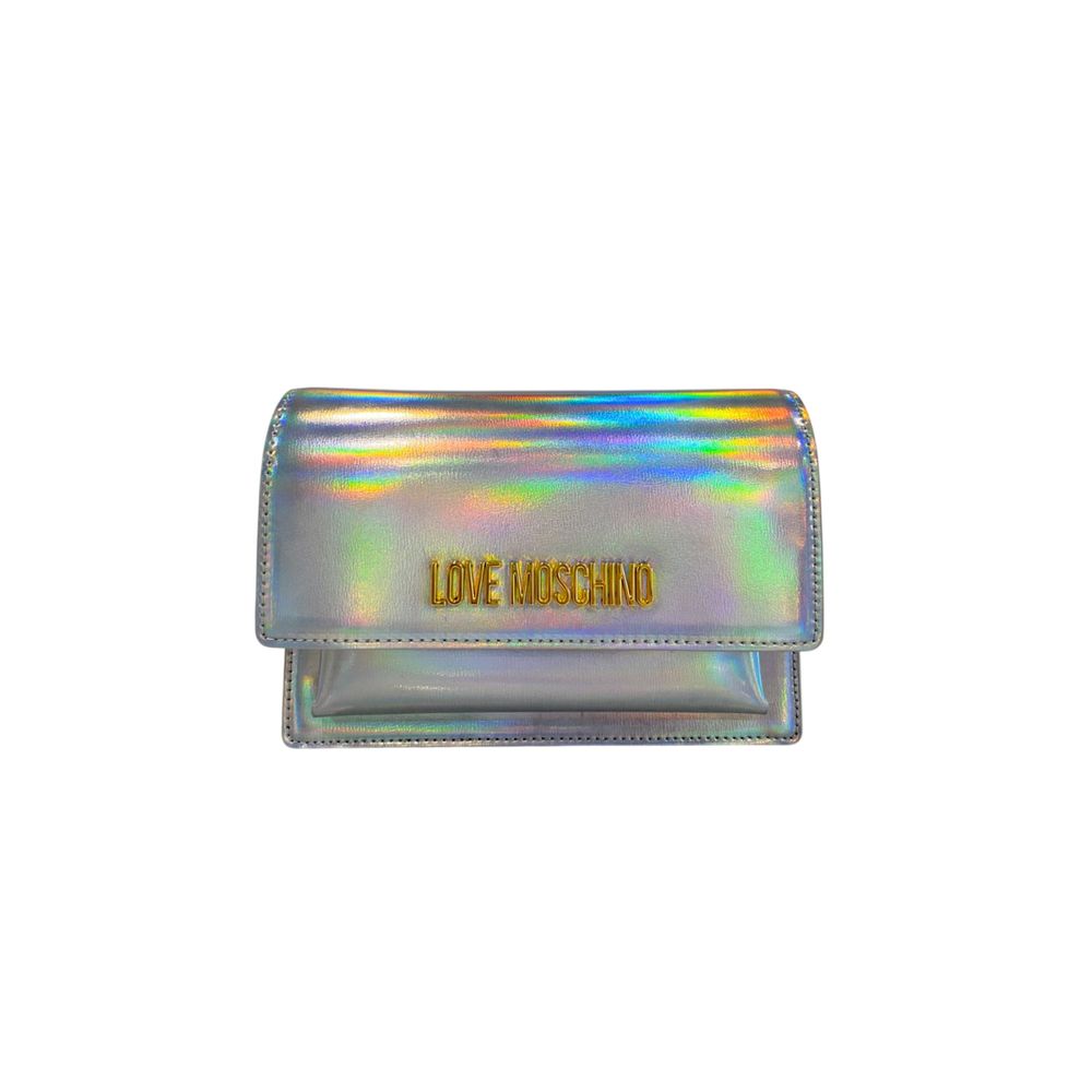 Sac bandoulière Love Moschino en polyéthylène argenté pour femme