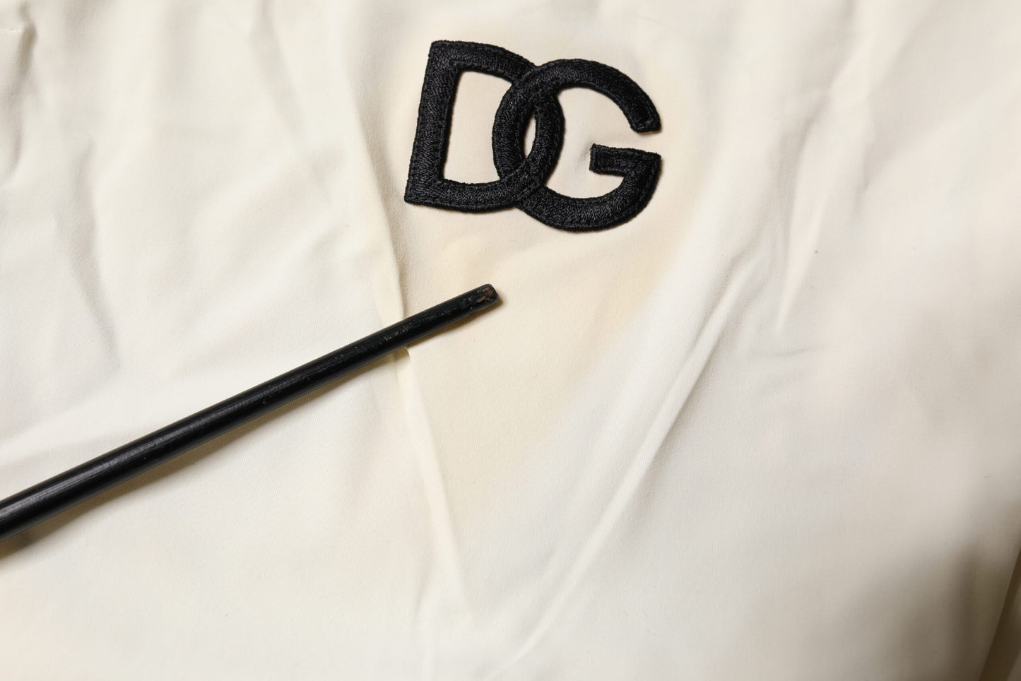 Dolce &amp; Gabbana White Black Logo One Piece Beachwear Swimwear