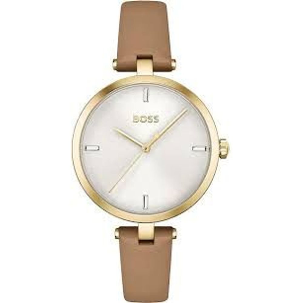 Montre Hugo Boss en cuir beige