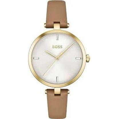 Montre Hugo Boss en cuir beige