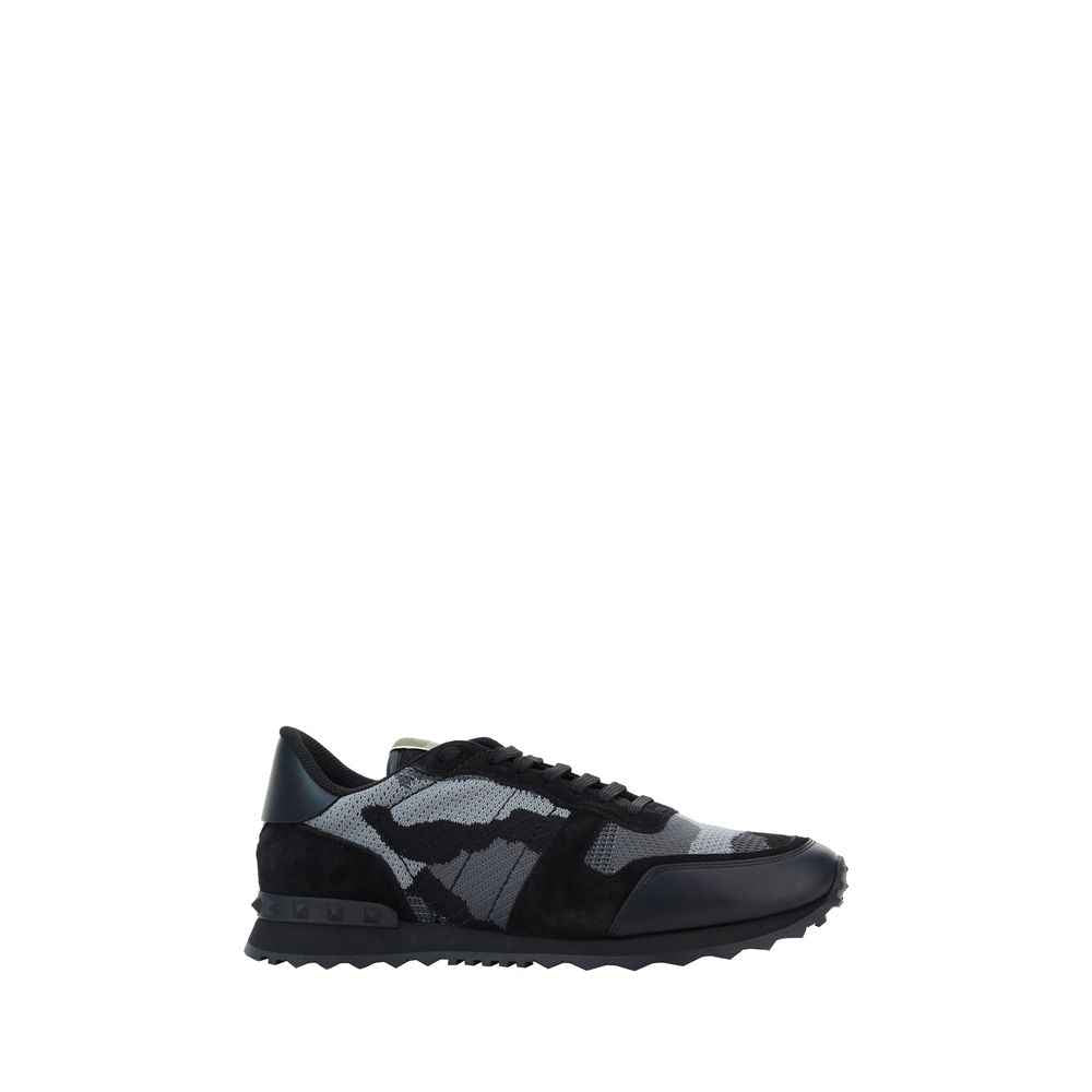 Valentino Garavani Sneakers Leer Textiel Camouflage Luxe