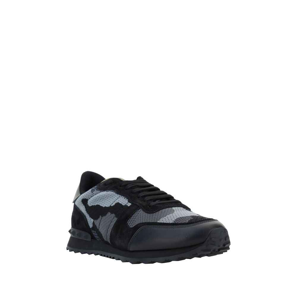 Valentino Garavani Sneakers Leer Textiel Camouflage Luxe