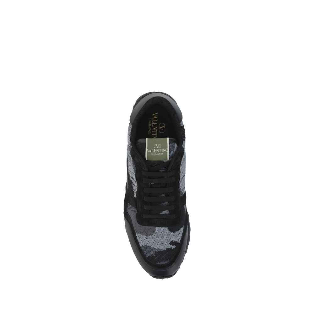 Valentino Garavani Sneakers Leer Textiel Camouflage Luxe