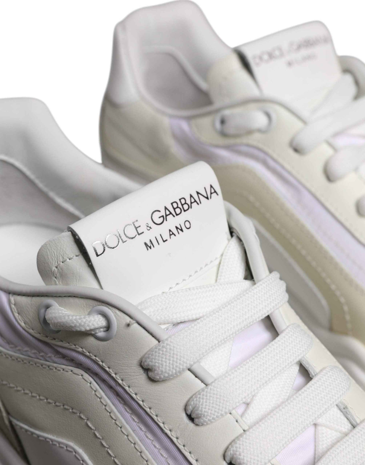 Dolce Gabbana Daymaster Sneakers Kalfleer En Nylon Wit