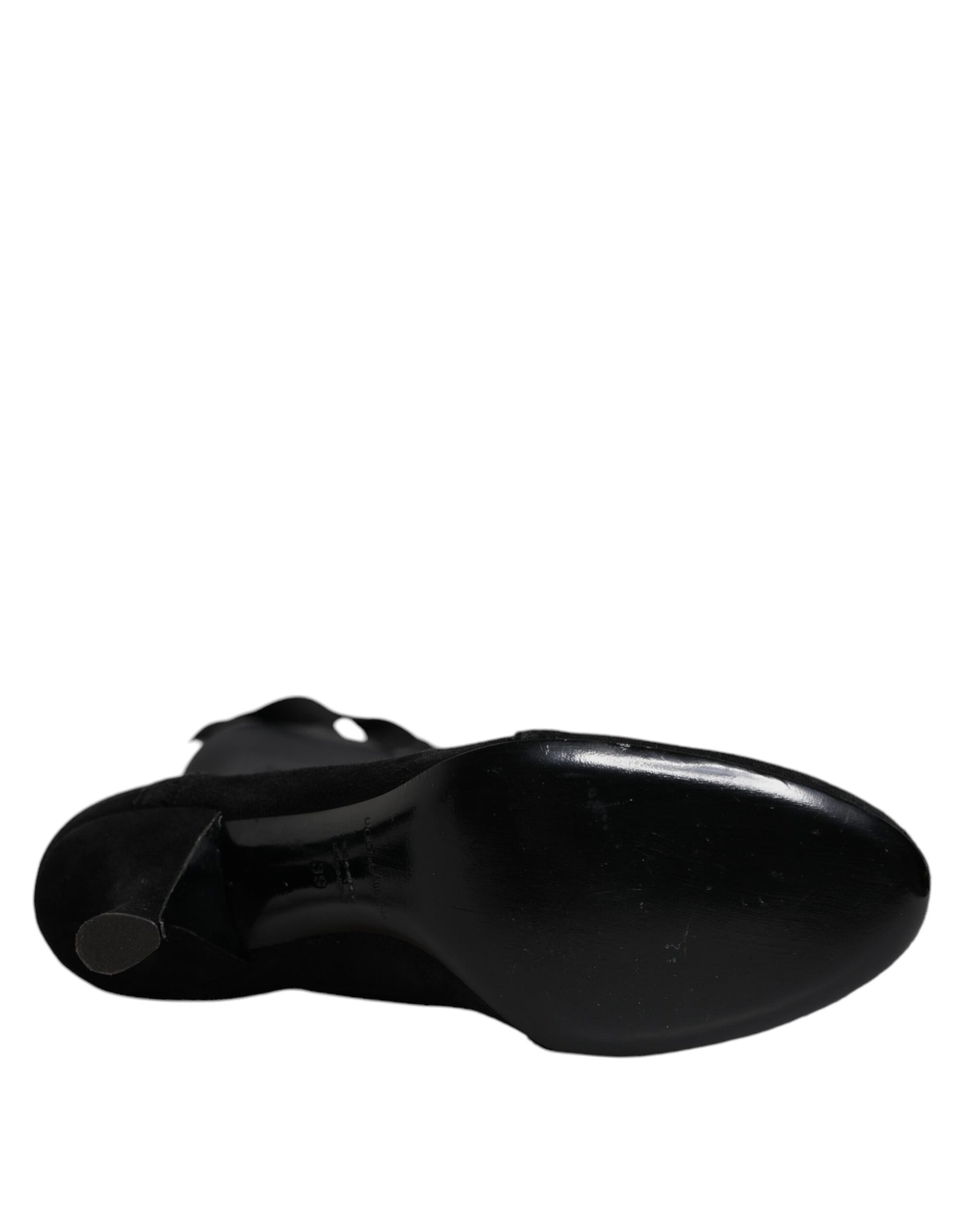 Dolce & Gabbana Black Lace Up Heels High Boots Shoes by Dolce & Gabbana