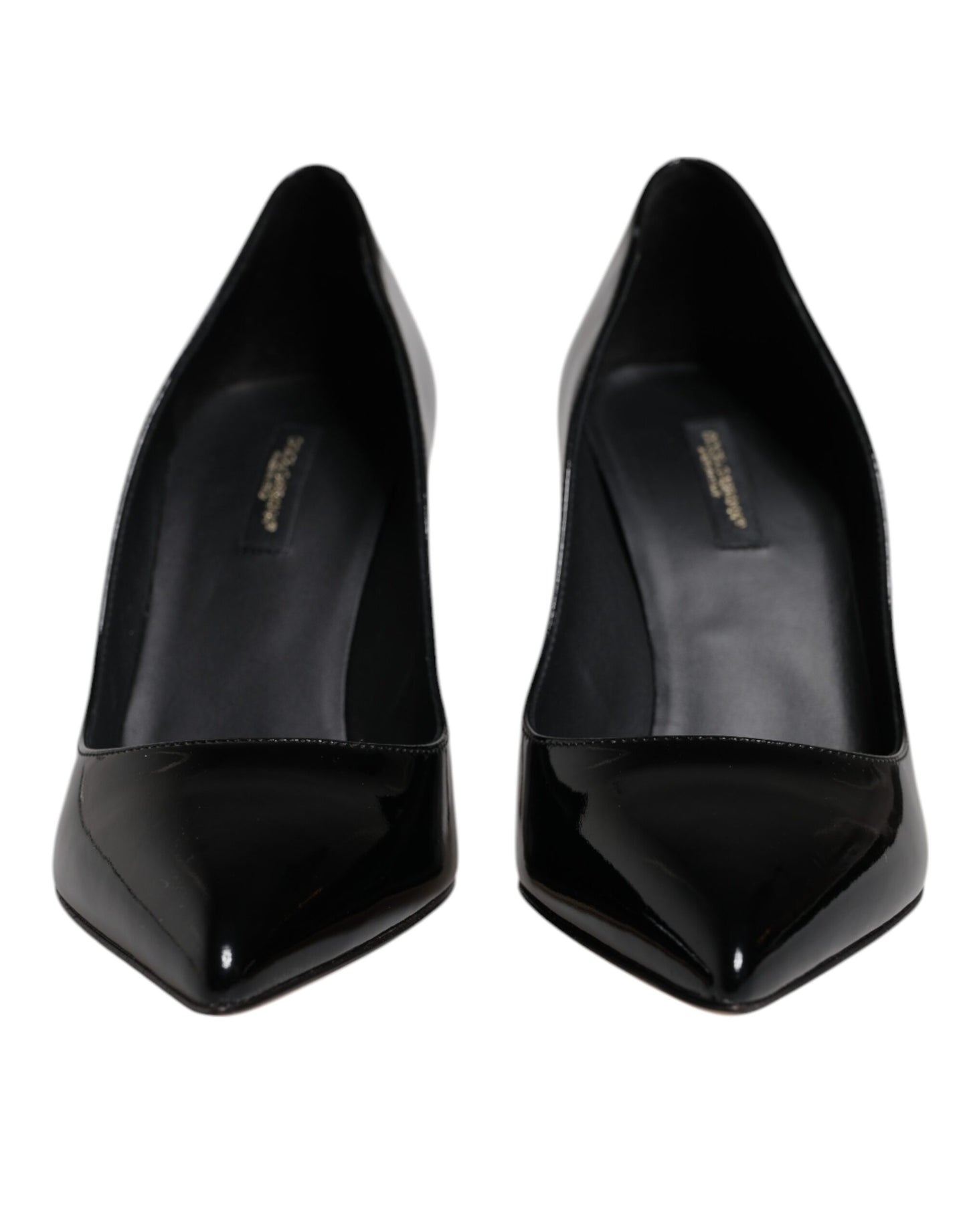 Escarpins à talons hauts en cuir verni noir Dolce &amp; Gabbana