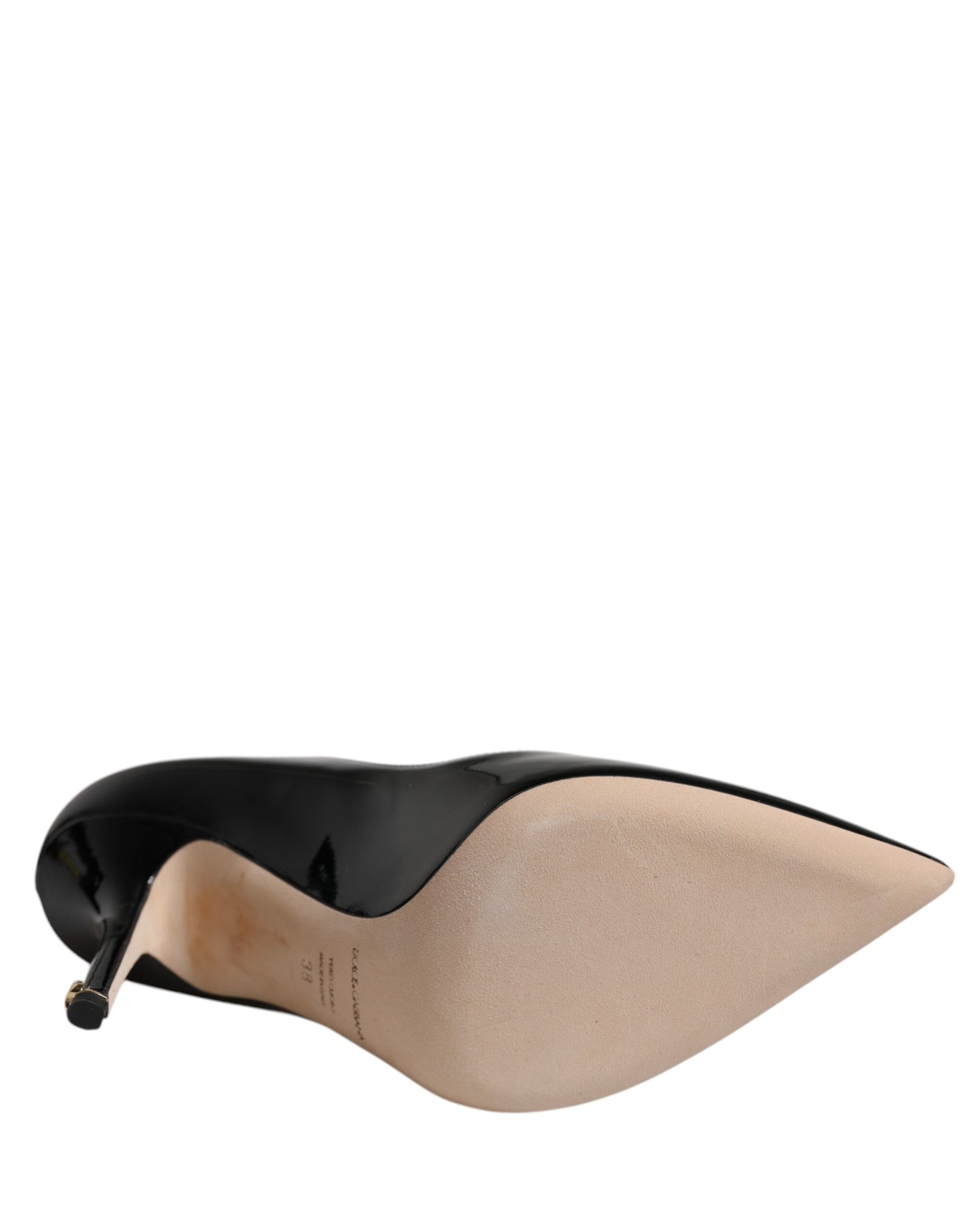 Escarpins à talons hauts en cuir verni noir Dolce &amp; Gabbana