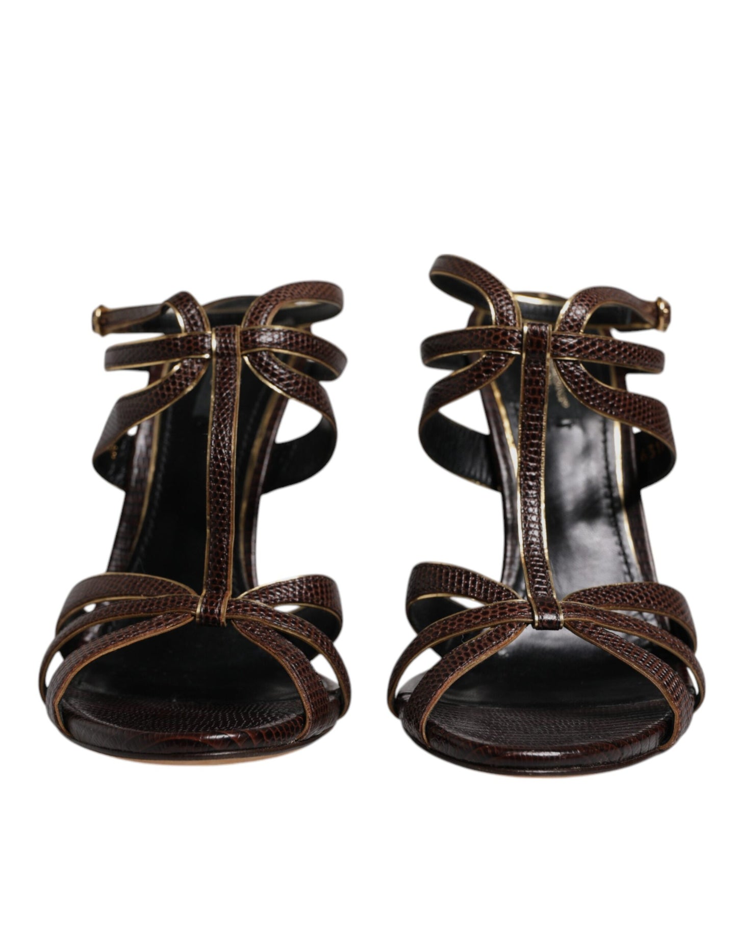 Dolce & Gabbana Bordeaux Ankle Strap Heels Sandals Shoes by Dolce & Gabbana